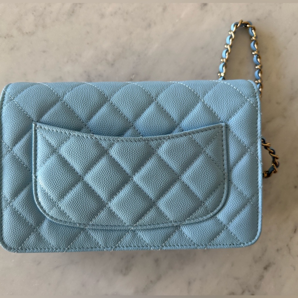 CHANEL Quilted Crossbody Bag in Light Blue - Picture 6 of 6